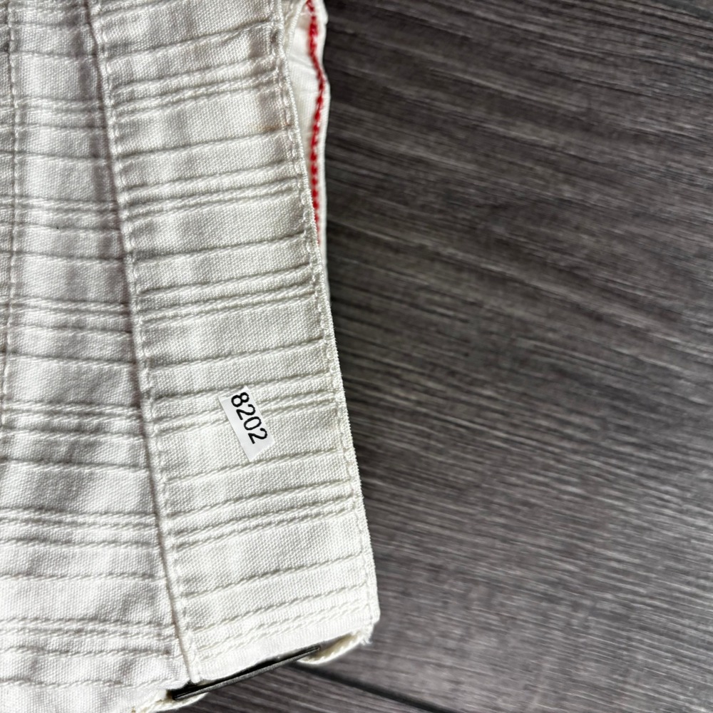 Vintage Y2K GLO White Textured Stripe Capri 30W Pants Mid Rise Cropped Trousers - Picture 9 of 9